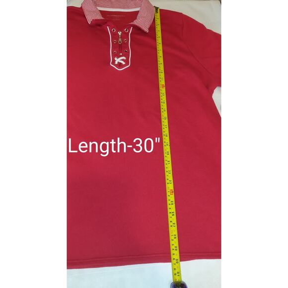 Allison Daley Red Sweatshirt Plus 2X Nautical Boating Sailor Pinstripe Candy - Picture 9 of 16